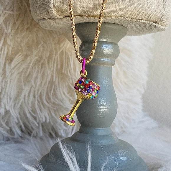 Rhinestone Wine Necklace NWOT - Picture 8 of 9